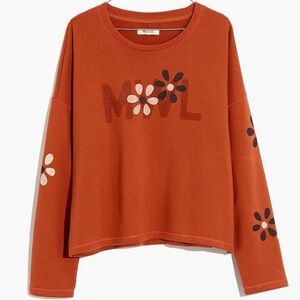 Madewell MWL Warm Umber Floral Easygoing Sweatshirt